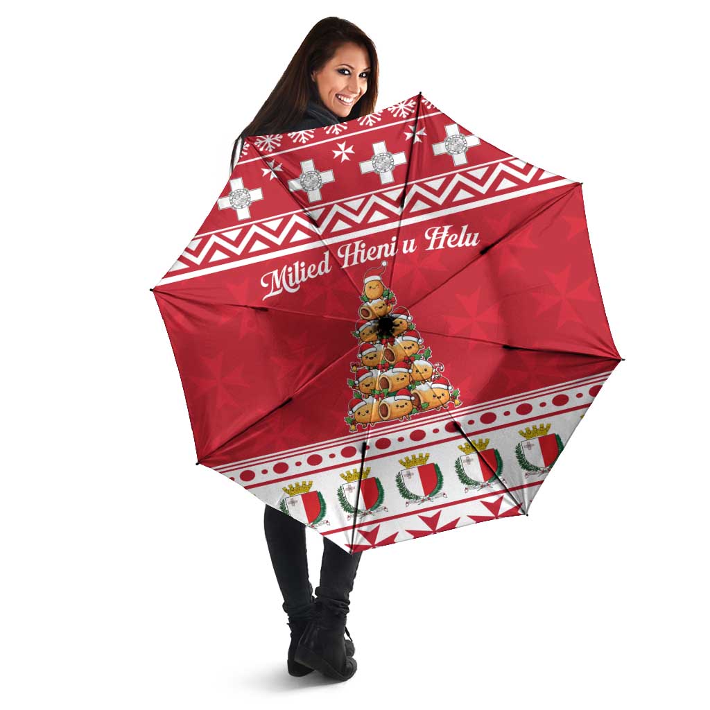 Cute Maltese Imqaret Pastry Christmas Umbrella Christmas Joy in Malta - Wonder Print Shop