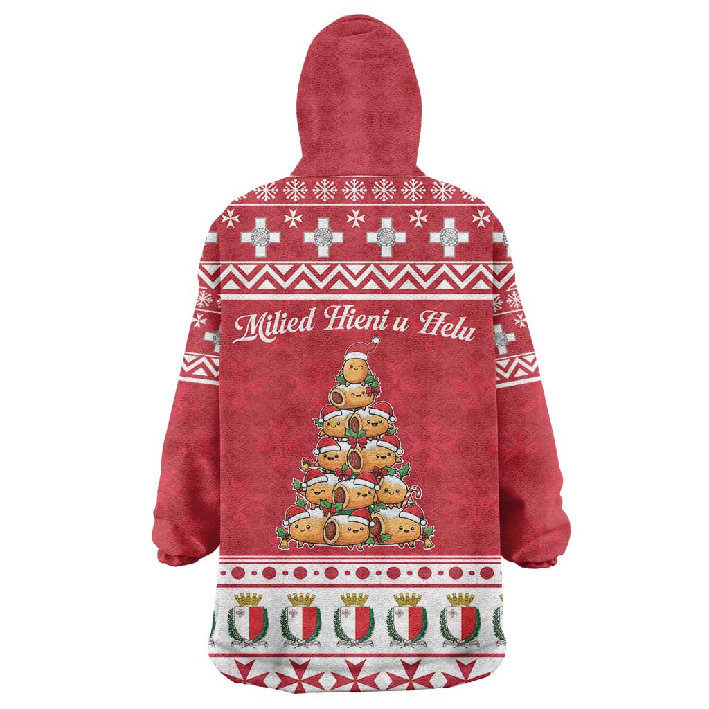 Cute Maltese Imqaret Pastry Christmas Wearable Blanket Hoodie Christmas Joy in Malta - Wonder Print Shop