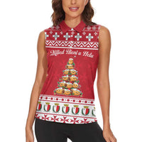 Cute Maltese Imqaret Pastry Christmas Women Sleeveless Polo Shirt Christmas Joy in Malta - Wonder Print Shop