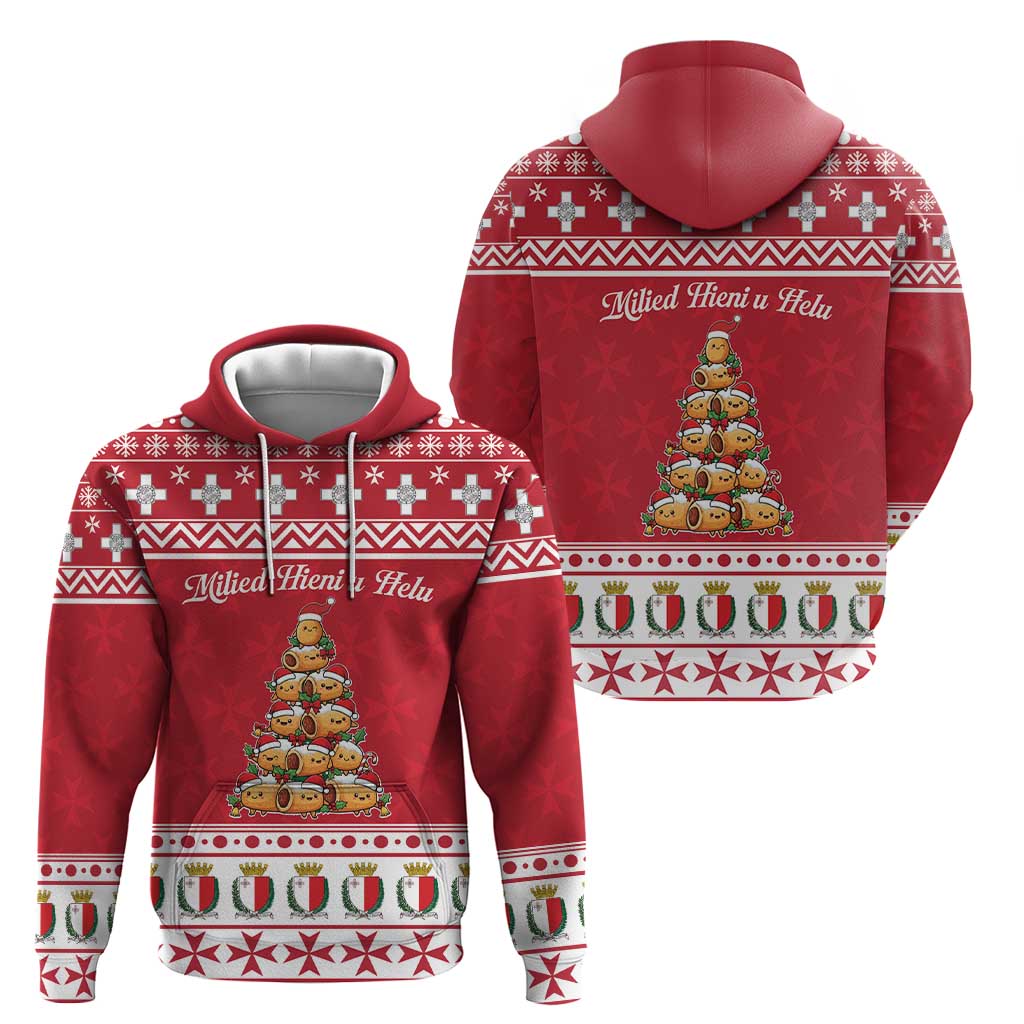 Cute Maltese Imqaret Pastry Christmas Zip Hoodie Christmas Joy in Malta - Wonder Print Shop