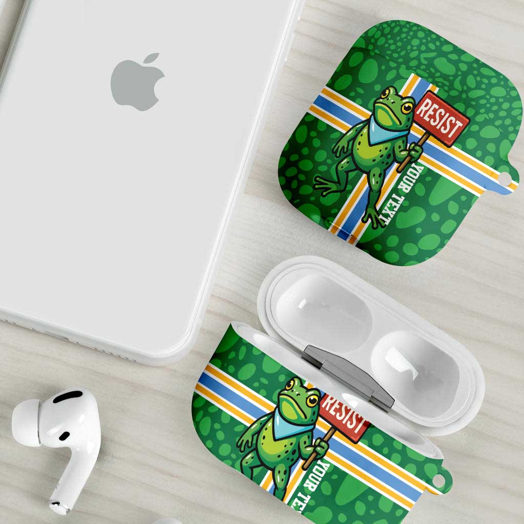 Personalized Resist Portland Frog AirPods Case Frog Activist Protest City - Wonder Print Shop