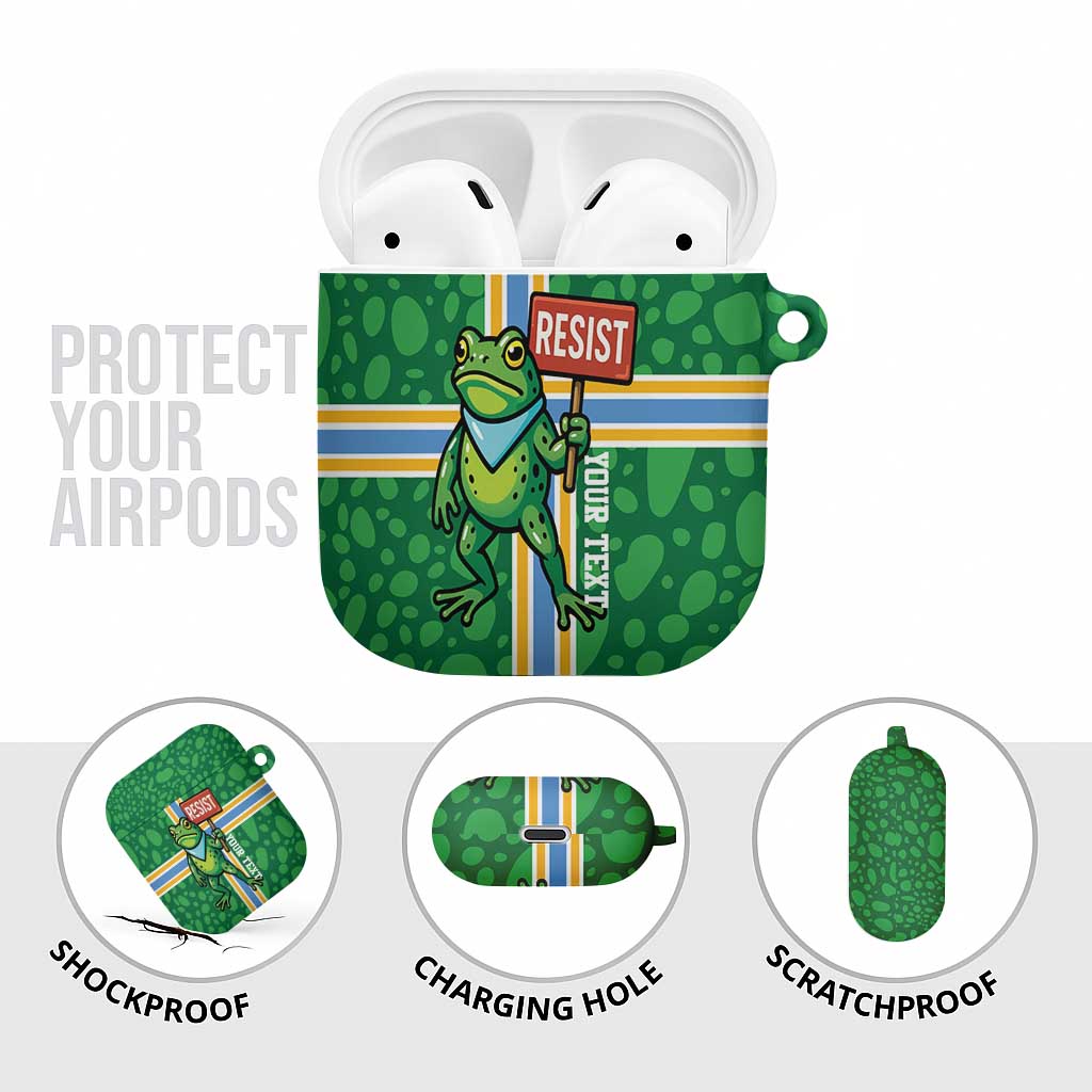 Personalized Resist Portland Frog AirPods Case Frog Activist Protest City - Wonder Print Shop
