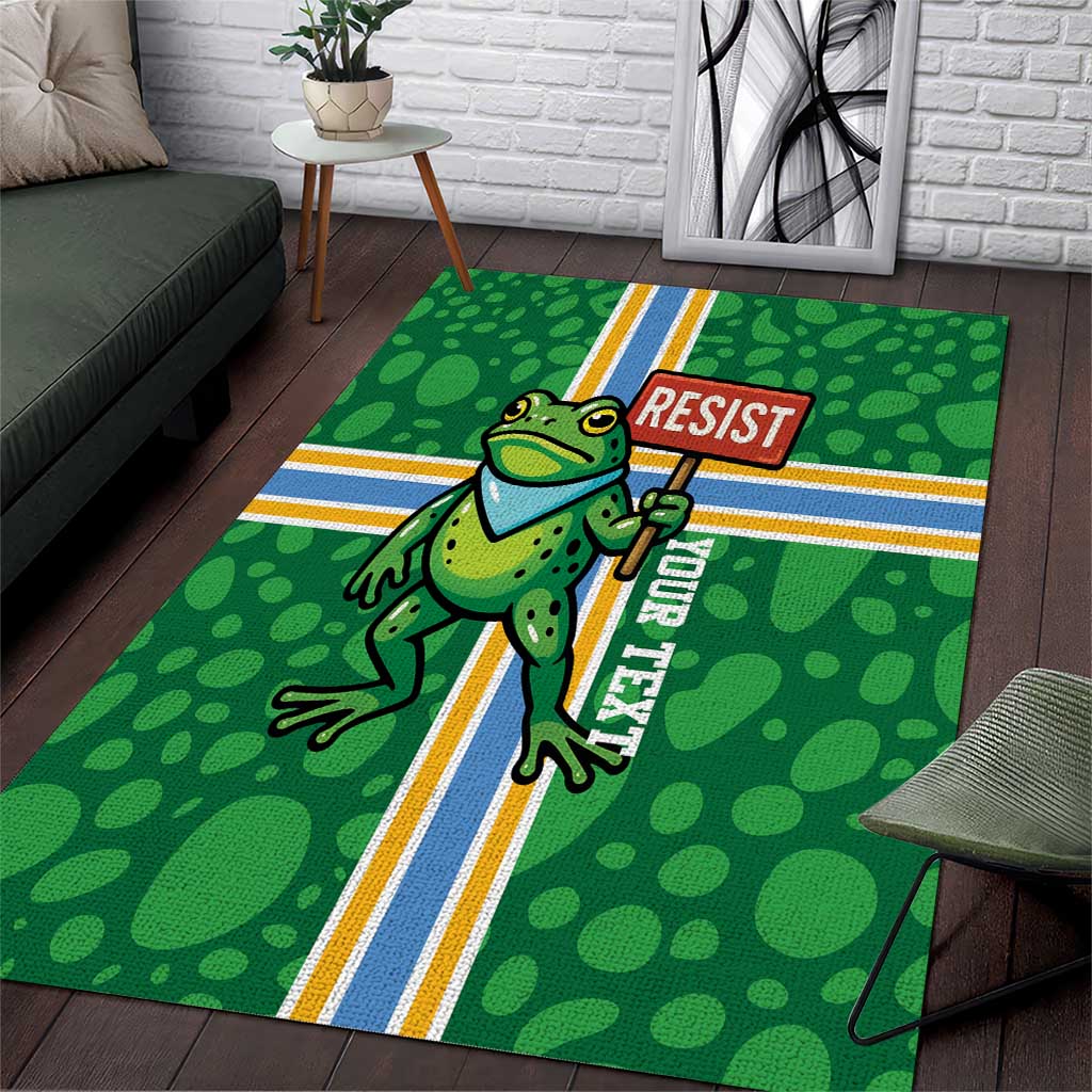 Personalized Resist Portland Frog Area Rug Frog Activist Protest City - Wonder Print Shop