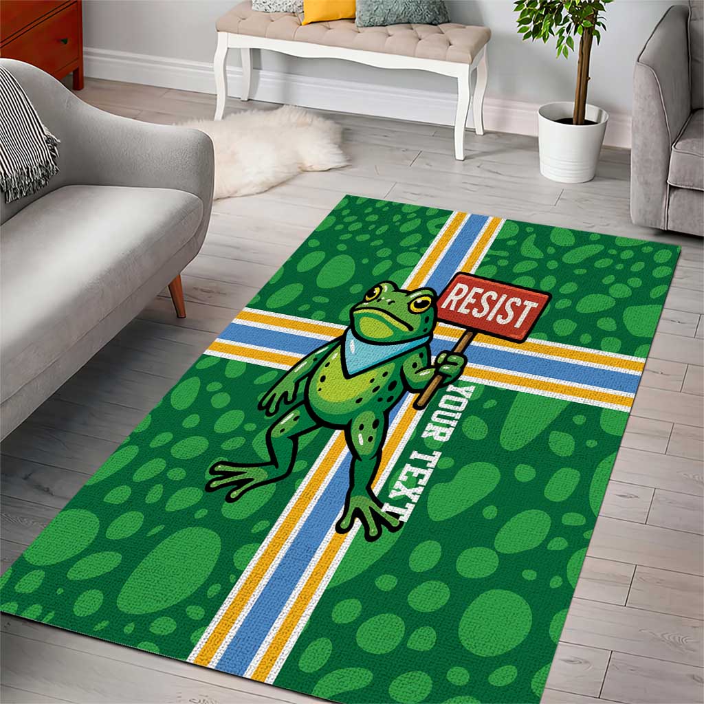 Personalized Resist Portland Frog Area Rug Frog Activist Protest City - Wonder Print Shop