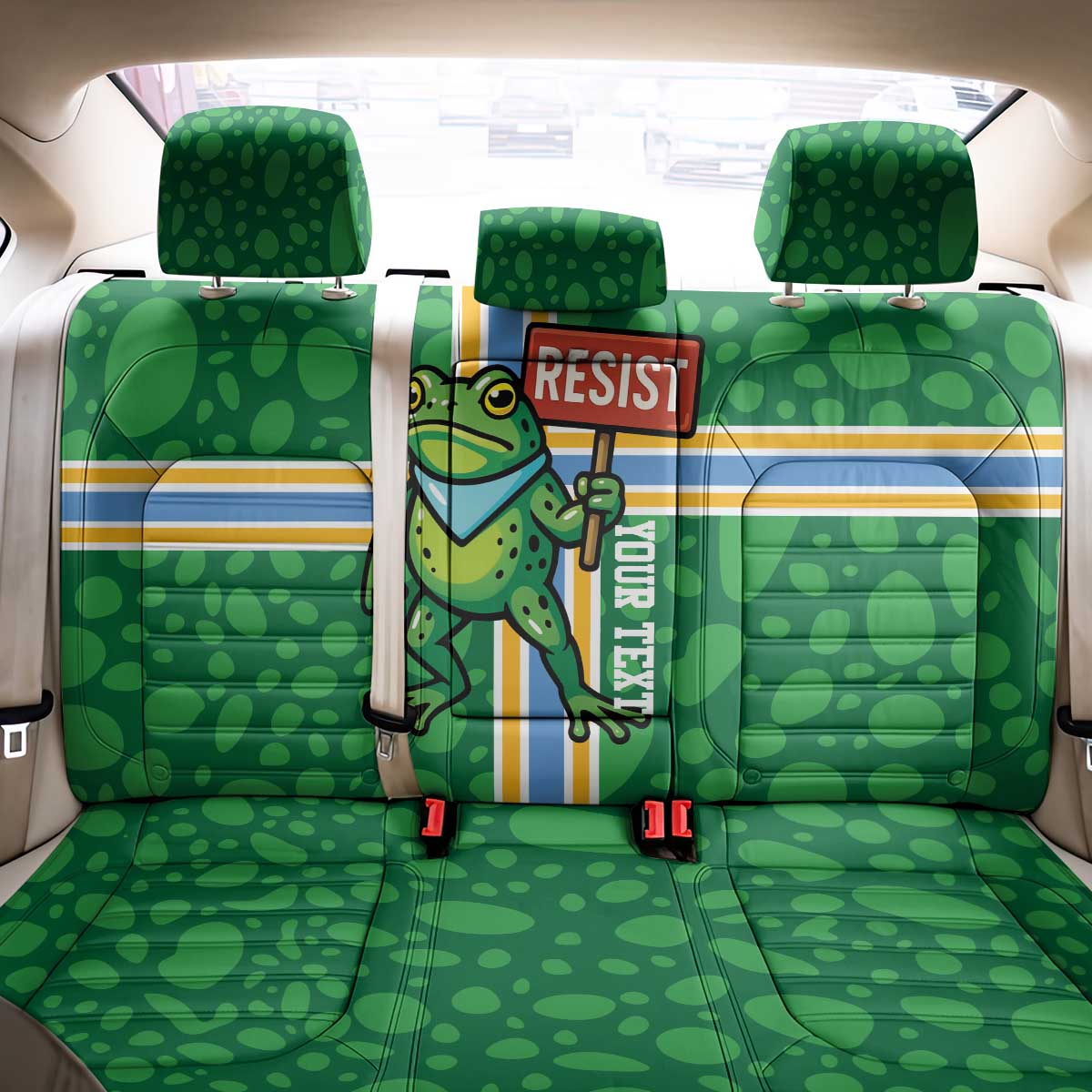 Personalized Resist Portland Frog Back Car Seat Cover Frog Activist Protest City - Wonder Print Shop