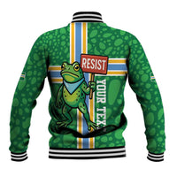 Personalized Resist Portland Frog Baseball Jacket Frog Activist Protest City - Wonder Print Shop