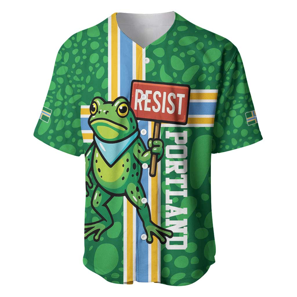 Personalized Resist Portland Frog Baseball Jersey Frog Activist Protest City - Wonder Print Shop