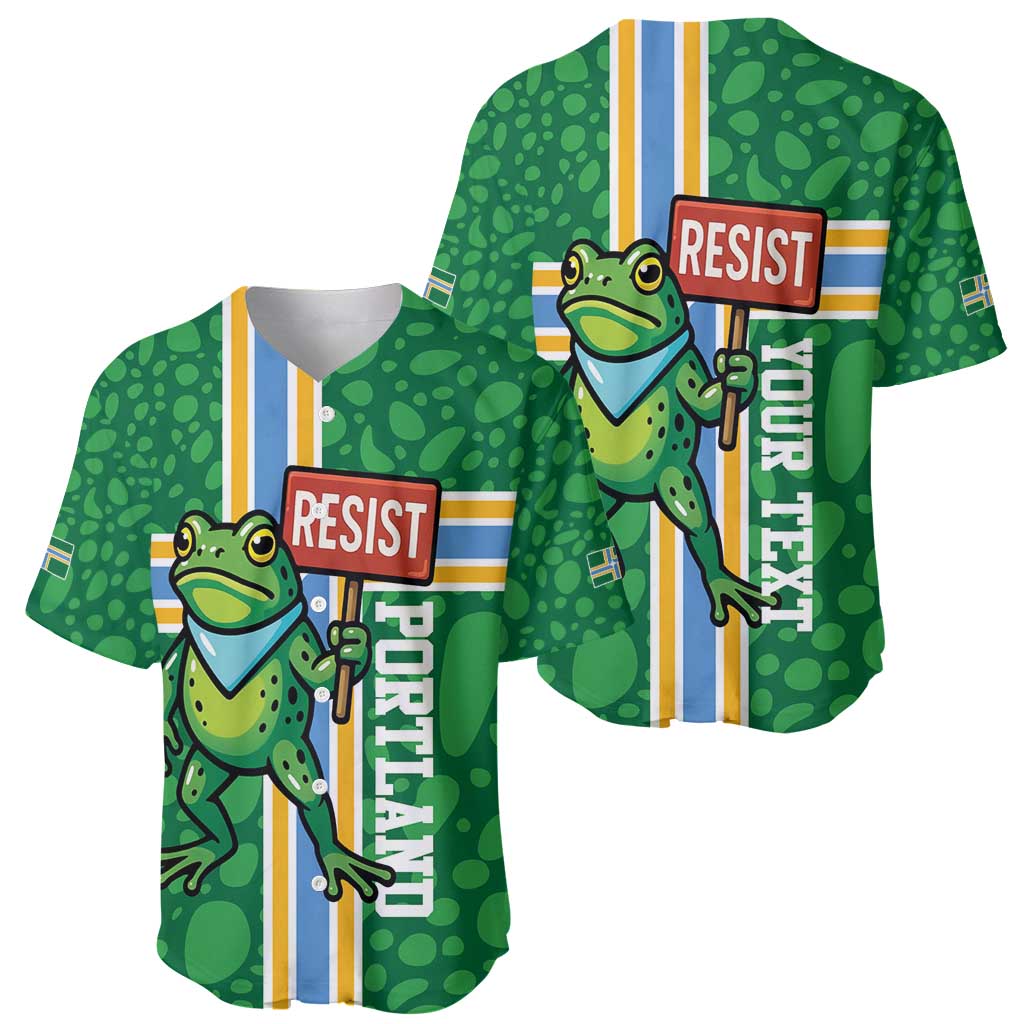 Personalized Resist Portland Frog Baseball Jersey Frog Activist Protest City - Wonder Print Shop