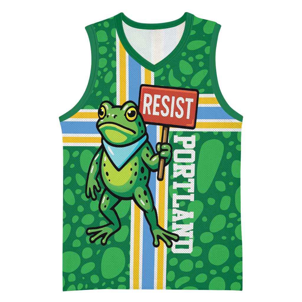Personalized Resist Portland Frog Basketball Jersey Frog Activist Protest City - Wonder Print Shop