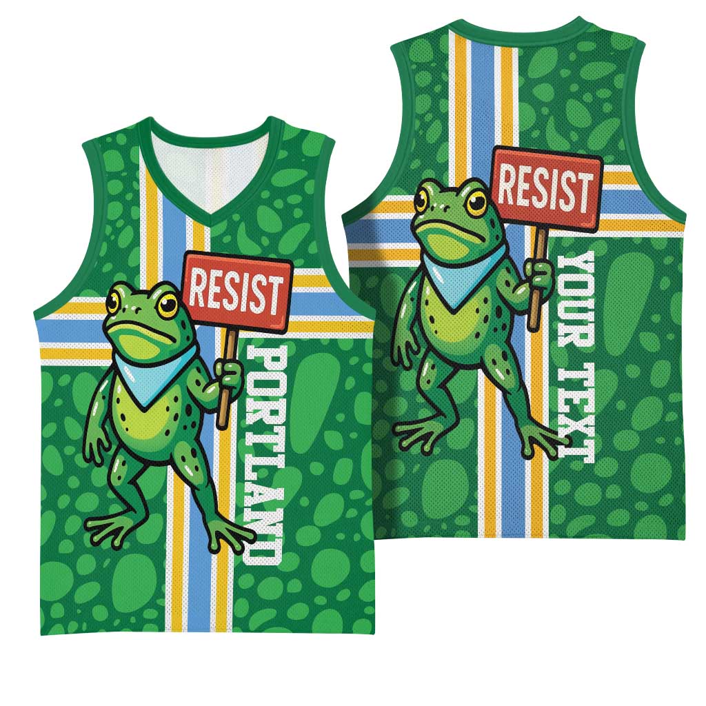 Personalized Resist Portland Frog Basketball Jersey Frog Activist Protest City - Wonder Print Shop