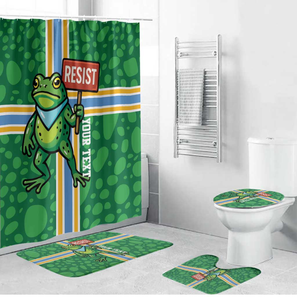 Personalized Resist Portland Frog Bathroom Set Frog Activist Protest City - Wonder Print Shop