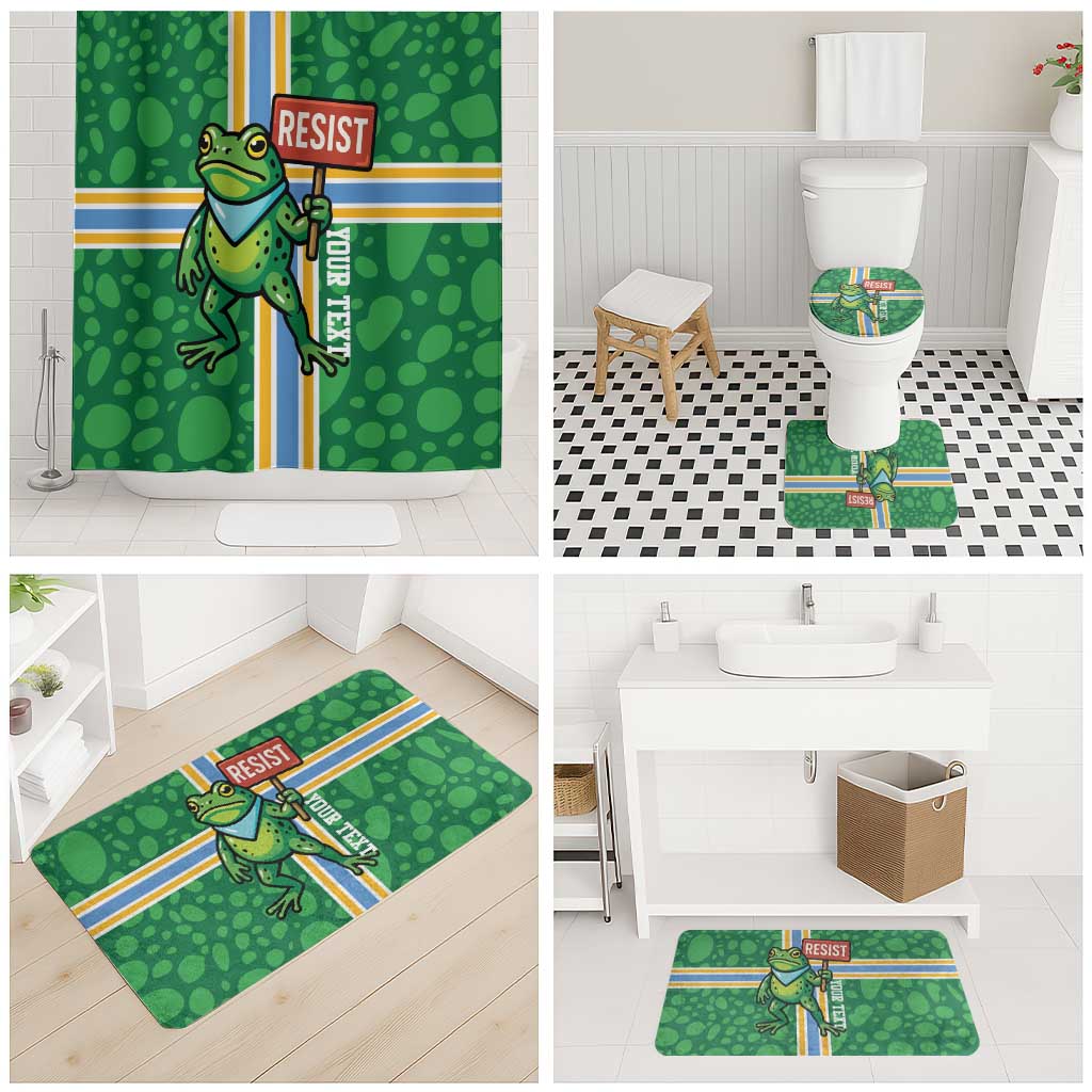 Personalized Resist Portland Frog Bathroom Set Frog Activist Protest City - Wonder Print Shop