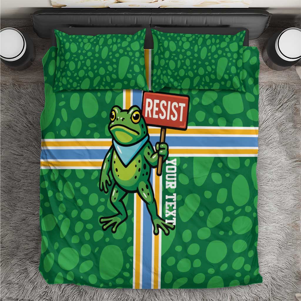Personalized Resist Portland Frog Bedding Set Frog Activist Protest City - Wonder Print Shop