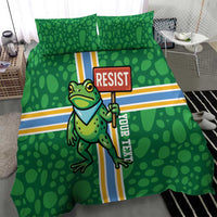 Personalized Resist Portland Frog Bedding Set Frog Activist Protest City - Wonder Print Shop
