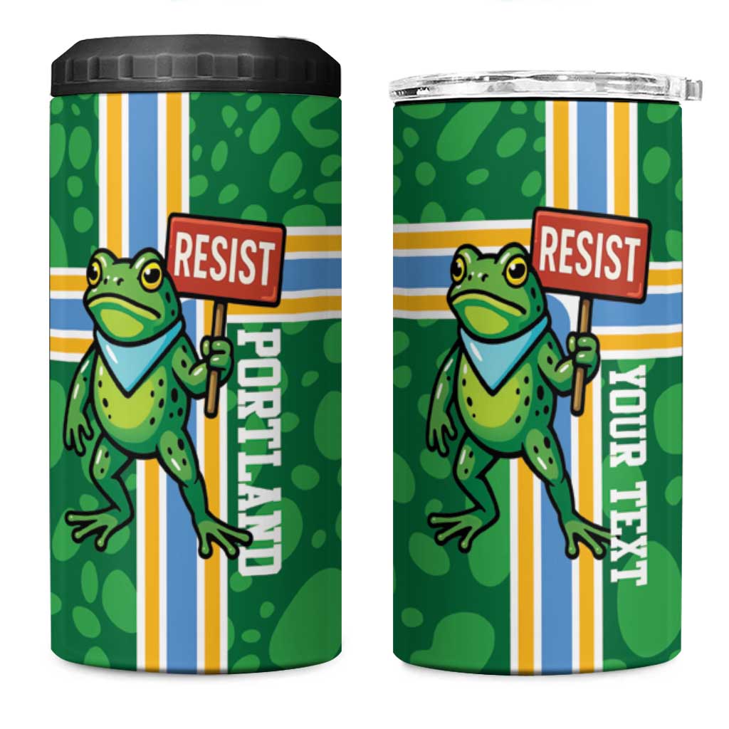 Personalized Resist Portland Frog 4 in 1 Can Cooler Tumbler Frog Activist Protest City - Wonder Print Shop