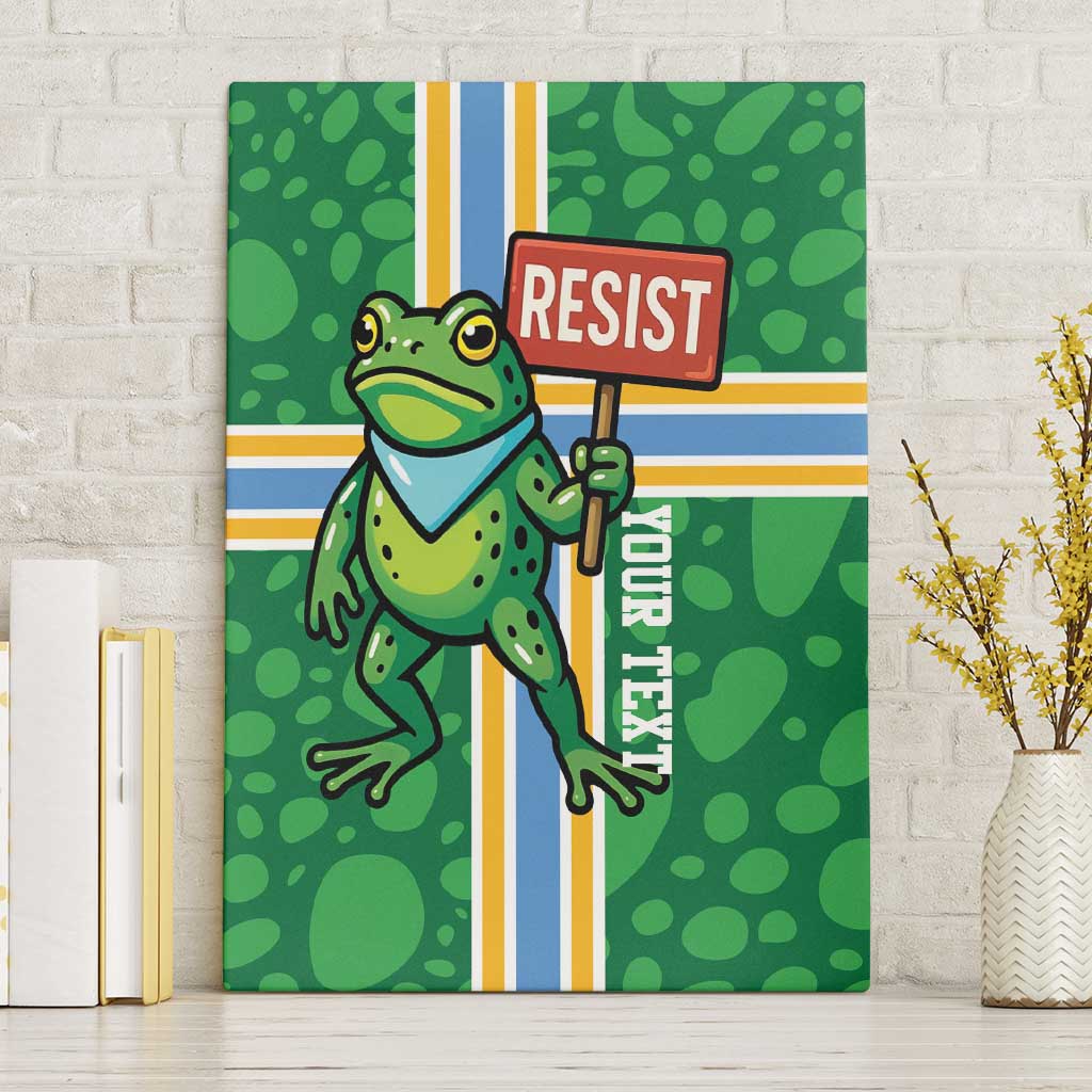 Personalized Resist Portland Frog Canvas Wall Art Frog Activist Protest City - Wonder Print Shop