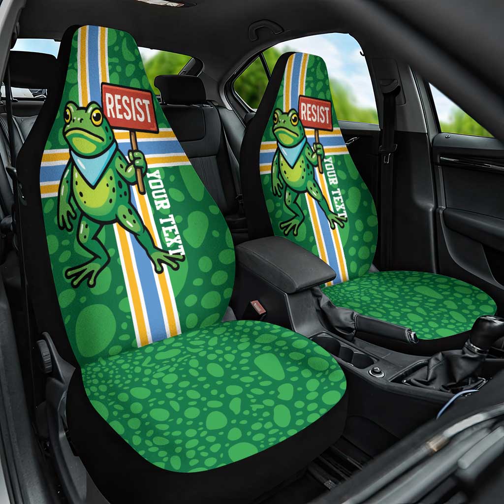 Personalized Resist Portland Frog Car Seat Cover Frog Activist Protest City - Wonder Print Shop