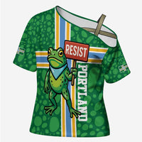 Personalized Resist Portland Frog Cross Shoulder Shirt Frog Activist Protest City - Wonder Print Shop