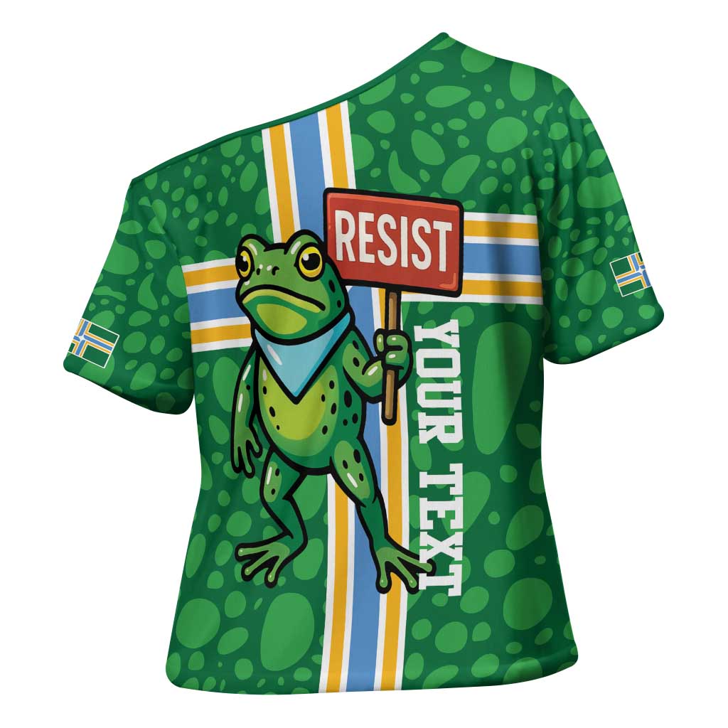 Personalized Resist Portland Frog Cross Shoulder Shirt Frog Activist Protest City - Wonder Print Shop