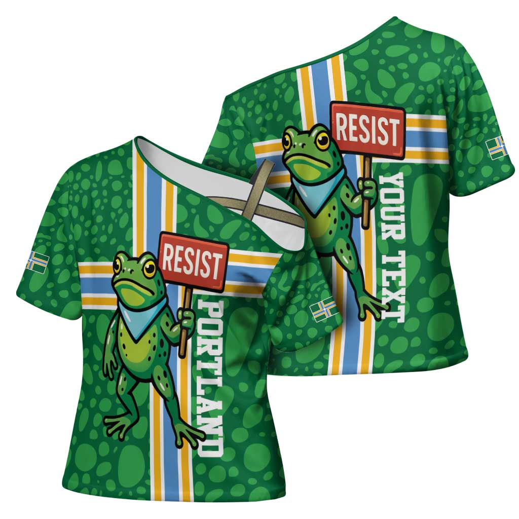 Personalized Resist Portland Frog Cross Shoulder Shirt Frog Activist Protest City - Wonder Print Shop