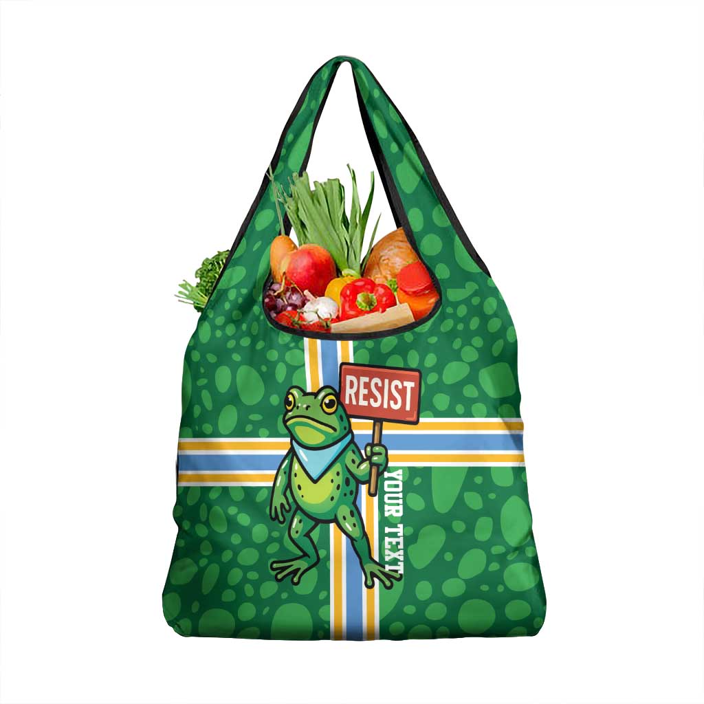 Personalized Resist Portland Frog Grocery Bag Frog Activist Protest City - Wonder Print Shop