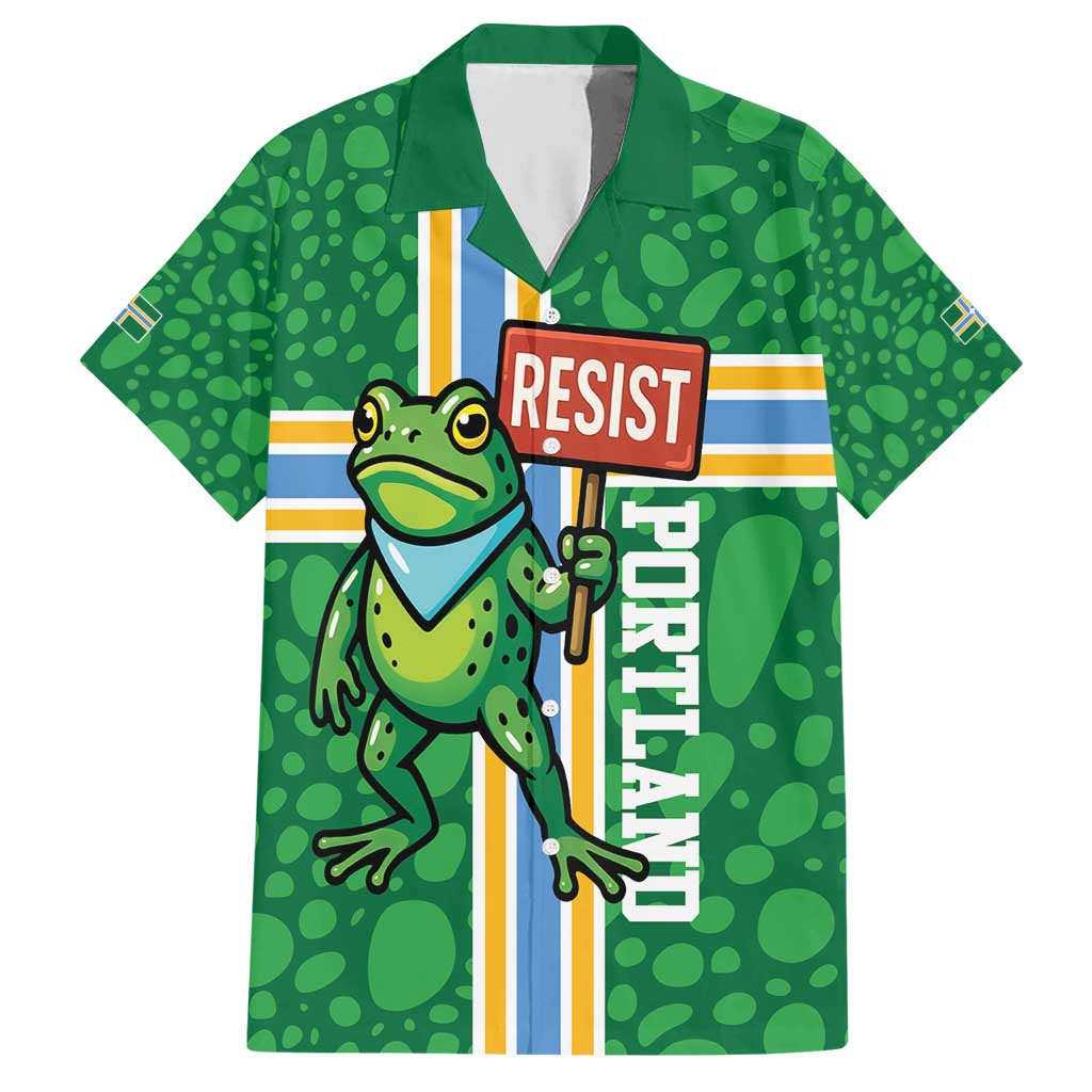 Personalized Resist Portland Frog Hawaiian Shirt Frog Activist Protest City - Wonder Print Shop