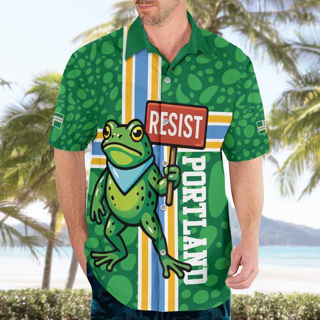 Personalized Resist Portland Frog Hawaiian Shirt Frog Activist Protest City - Wonder Print Shop