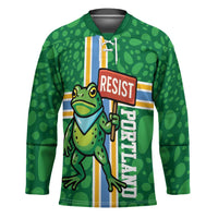 Personalized Resist Portland Frog Hockey Jersey Frog Activist Protest City - Wonder Print Shop
