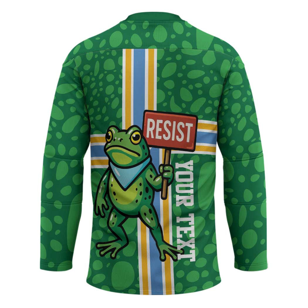 Personalized Resist Portland Frog Hockey Jersey Frog Activist Protest City - Wonder Print Shop