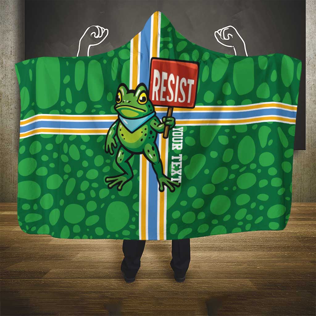 Personalized Resist Portland Frog Hooded Blanket Frog Activist Protest City - Wonder Print Shop