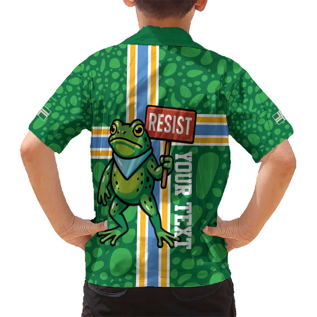 Personalized Resist Portland Frog Kid Hawaiian Shirt Frog Activist Protest City - Wonder Print Shop