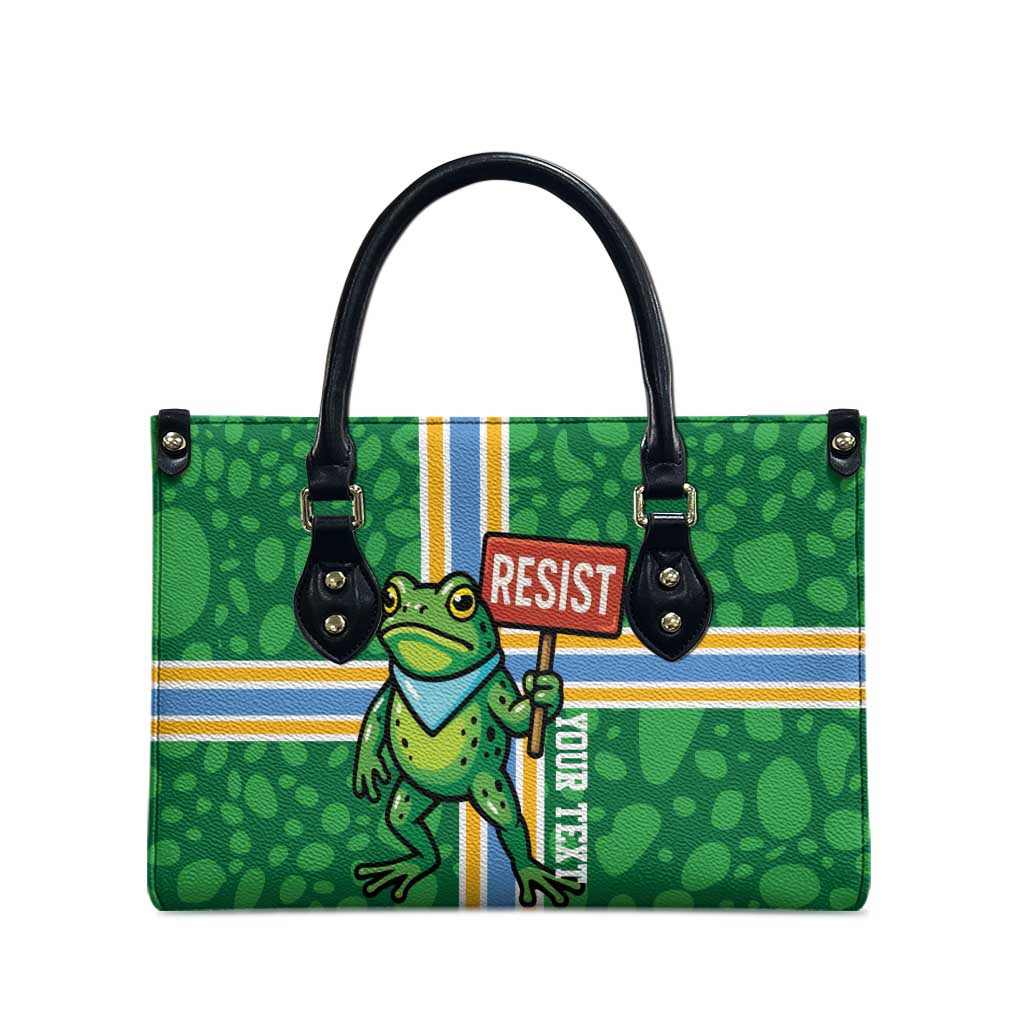 Personalized Resist Portland Frog Leather Bag Frog Activist Protest City - Wonder Print Shop