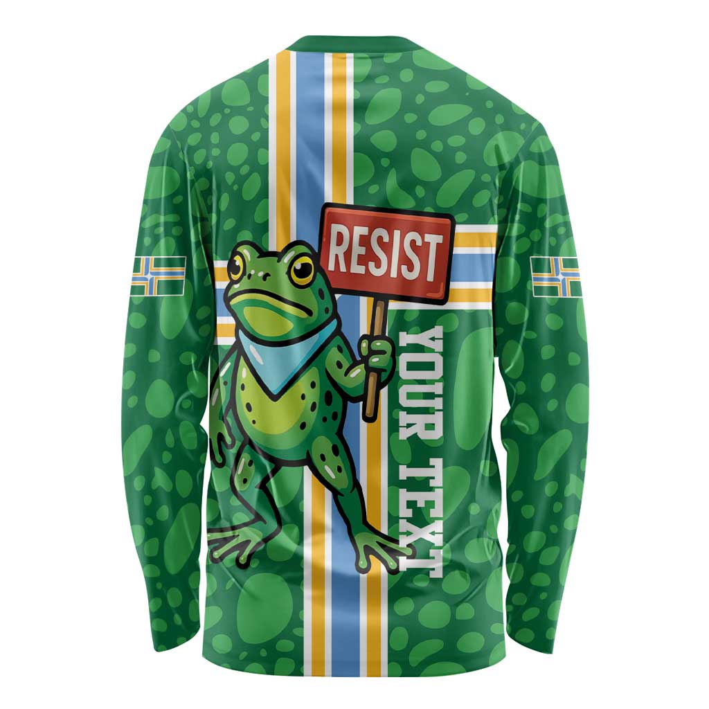 Personalized Resist Portland Frog Long Sleeve Shirt Frog Activist Protest City - Wonder Print Shop