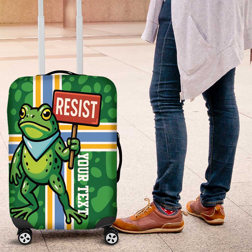 Personalized Resist Portland Frog Luggage Cover Frog Activist Protest City - Wonder Print Shop