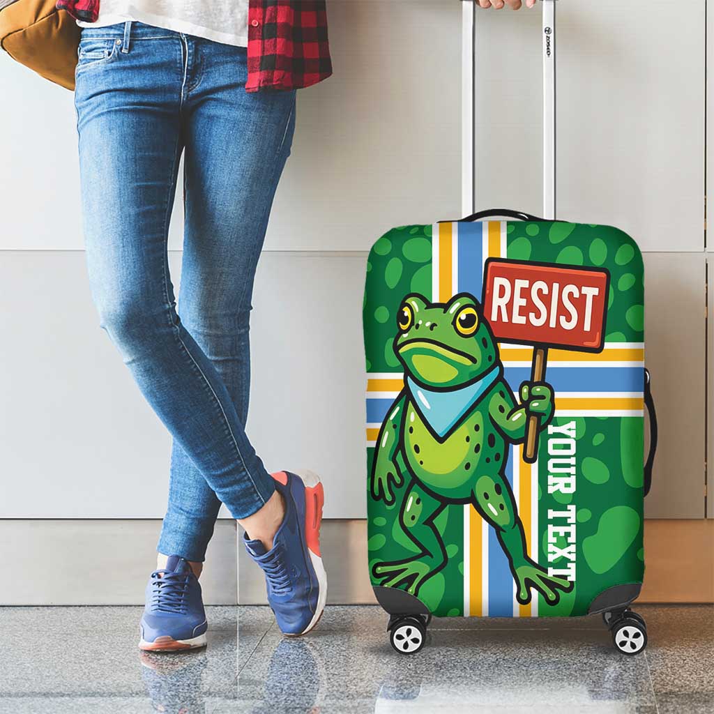 Personalized Resist Portland Frog Luggage Cover Frog Activist Protest City - Wonder Print Shop