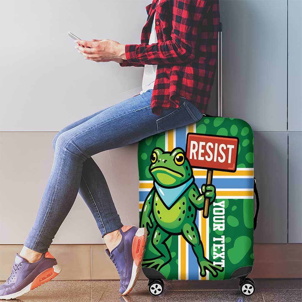 Personalized Resist Portland Frog Luggage Cover Frog Activist Protest City - Wonder Print Shop