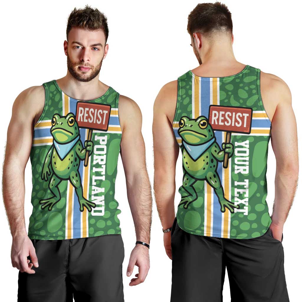 Personalized Resist Portland Frog Men Tank Top Frog Activist Protest City - Wonder Print Shop