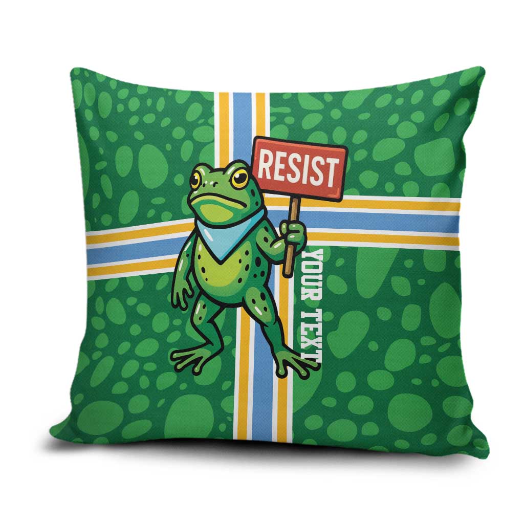 Personalized Resist Portland Frog Pillow Cover Frog Activist Protest City - Wonder Print Shop