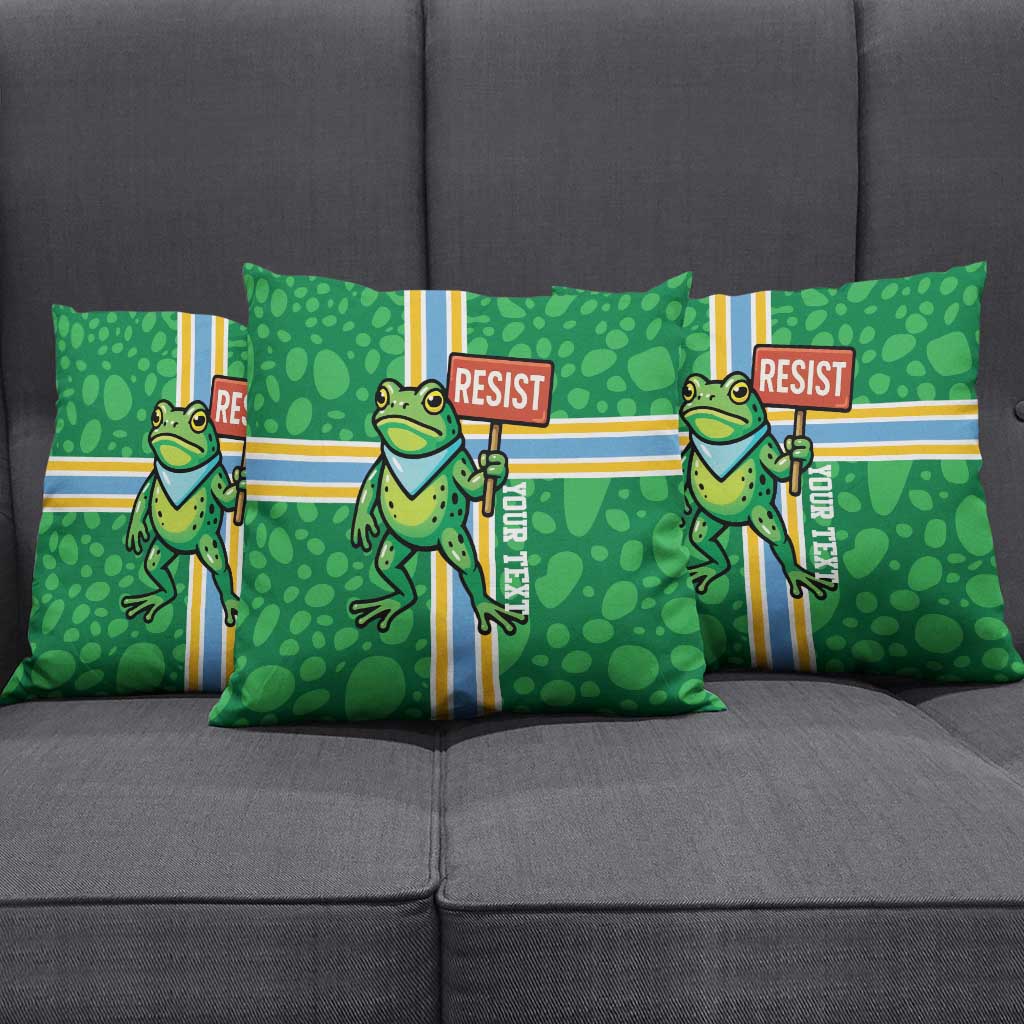 Personalized Resist Portland Frog Pillow Cover Frog Activist Protest City - Wonder Print Shop