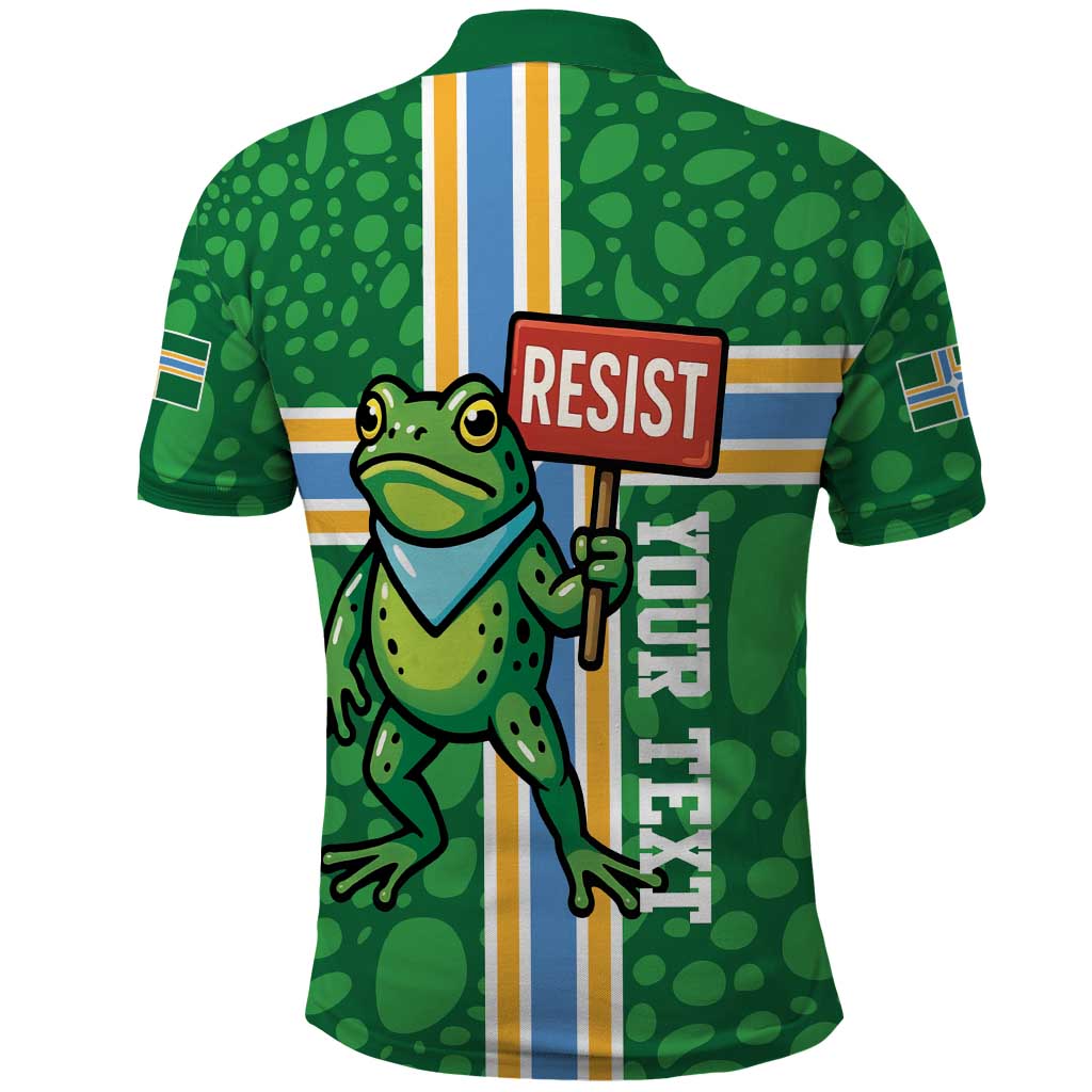 Personalized Resist Portland Frog Polo Shirt Frog Activist Protest City - Wonder Print Shop
