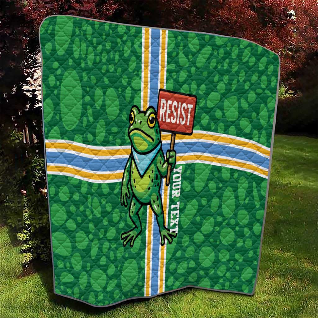 Personalized Resist Portland Frog Quilt Frog Activist Protest City - Wonder Print Shop