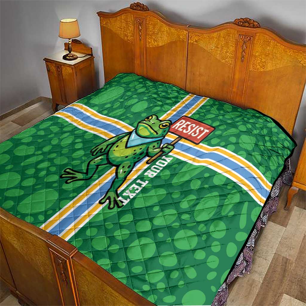 Personalized Resist Portland Frog Quilt Frog Activist Protest City - Wonder Print Shop
