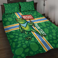 Personalized Resist Portland Frog Quilt Bed Set Frog Activist Protest City - Wonder Print Shop