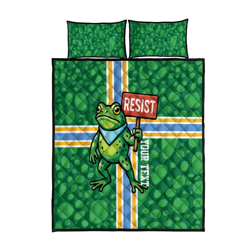 Personalized Resist Portland Frog Quilt Bed Set Frog Activist Protest City - Wonder Print Shop