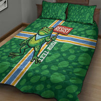Personalized Resist Portland Frog Quilt Bed Set Frog Activist Protest City - Wonder Print Shop