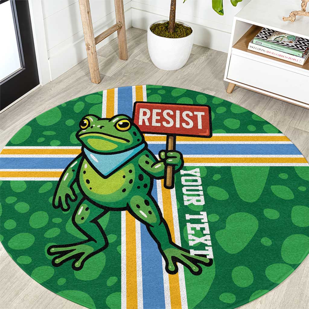 Personalized Resist Portland Frog Round Carpet Frog Activist Protest City - Wonder Print Shop