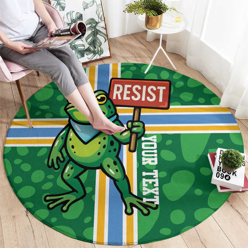 Personalized Resist Portland Frog Round Carpet Frog Activist Protest City - Wonder Print Shop