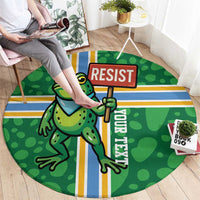 Personalized Resist Portland Frog Round Carpet Frog Activist Protest City - Wonder Print Shop