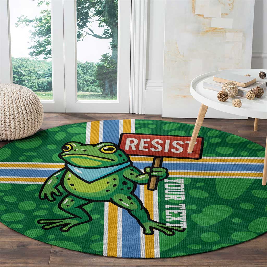Personalized Resist Portland Frog Round Carpet Frog Activist Protest City - Wonder Print Shop