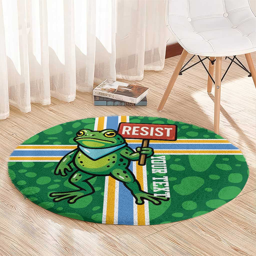 Personalized Resist Portland Frog Round Carpet Frog Activist Protest City - Wonder Print Shop